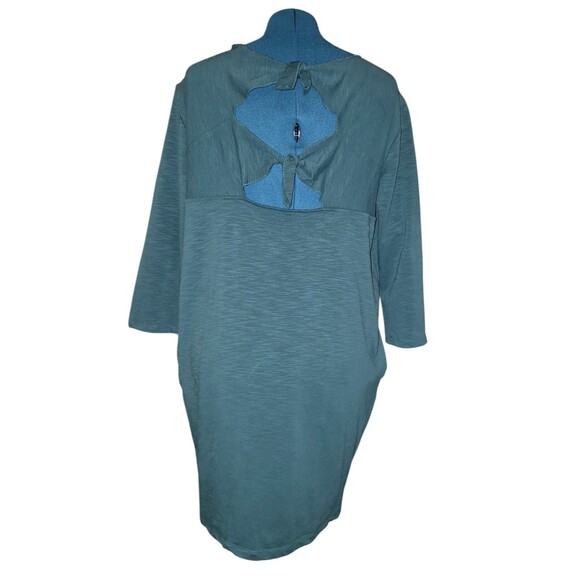 Dual Nature Tie Knot Back Lagan Look Minimalist Ever Green Sheath Dress XL - Picture 7 of 7